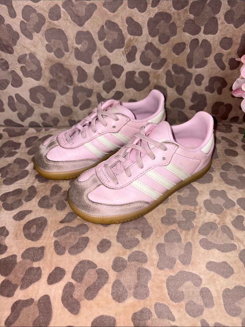 adidas Kids Pink and Cream Low-Top Sneakers